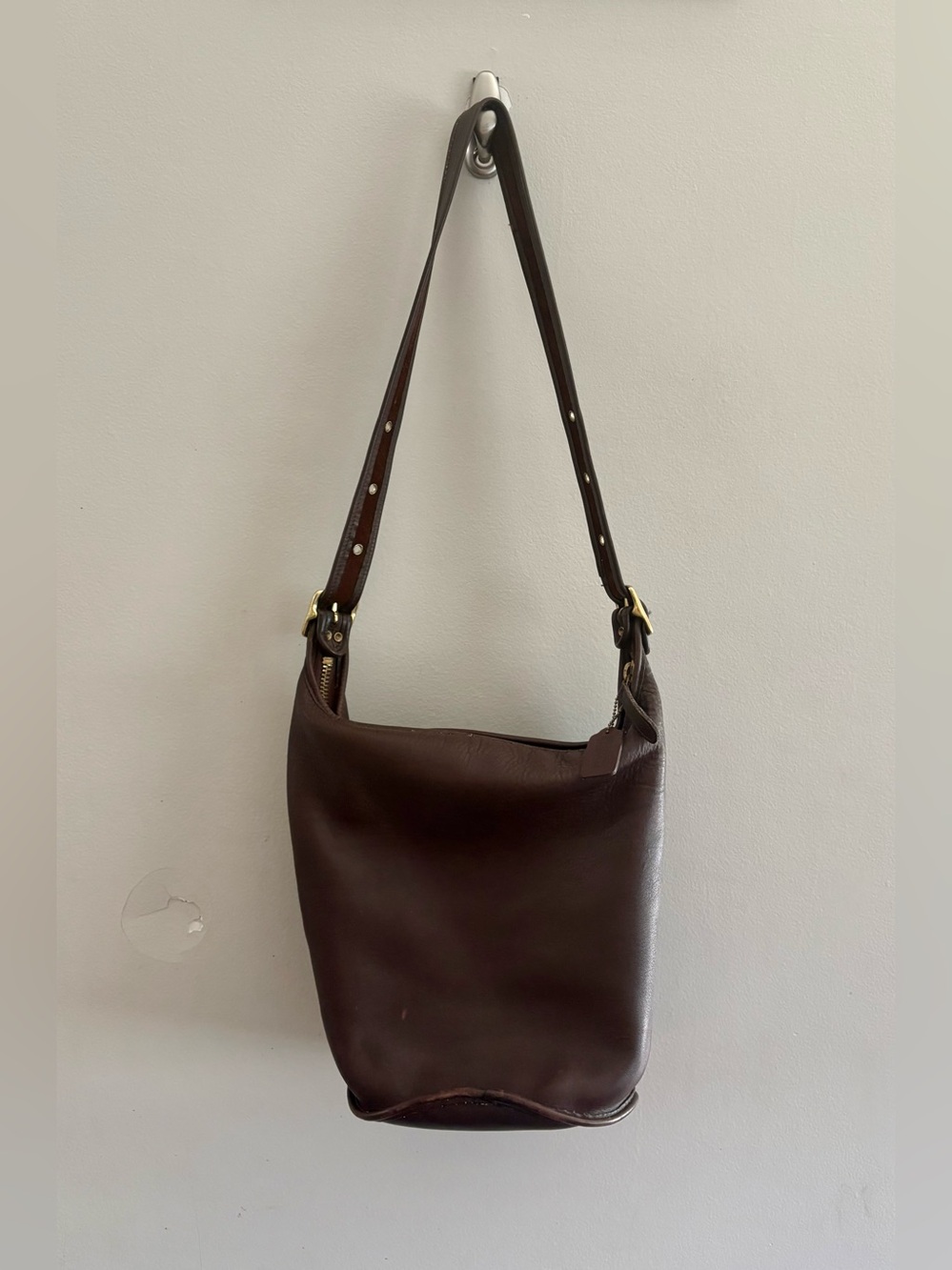Coach Vintage XL Duffle Feed Sac 9085 in Mahogany Cowhide Leather - EUC